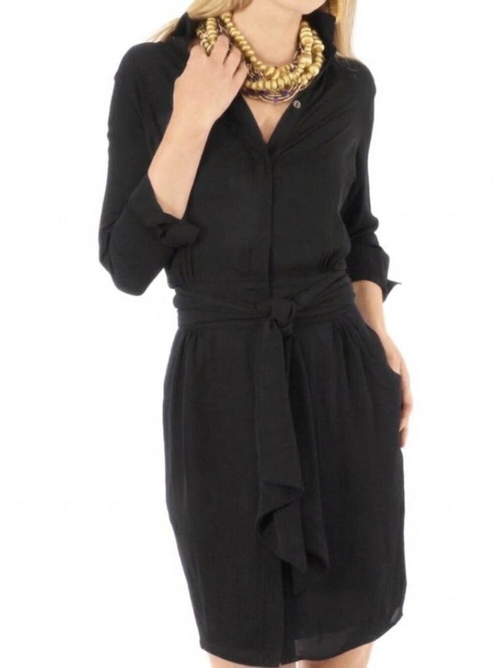 Gretchen Scott Beezy Blouson Dress Black L